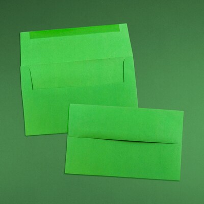 JAM Paper A10 Colored Invitation Envelopes, 6" x 9.5", Green Recycled, 50/Pack (35633I)