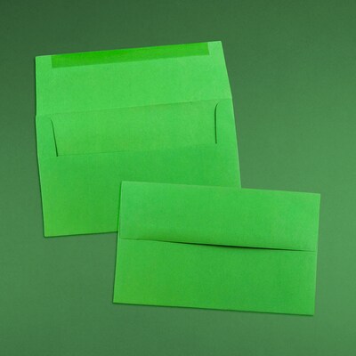 JAM Paper A10 Colored Invitation Envelopes, 6" x 9.5", Green Recycled, 50/Pack (35633I)
