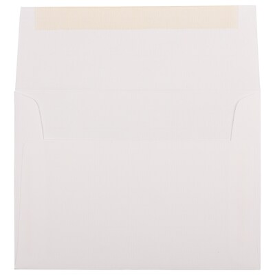 JAM Paper A6 Strathmore Invitation Envelopes, 4.75 x 6.5, Bright White Laid, 50/Pack (STTL661I)