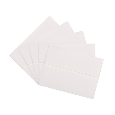 JAM Paper A6 Strathmore Invitation Envelopes, 4.75 x 6.5, Bright White Laid, 50/Pack (STTL661I)