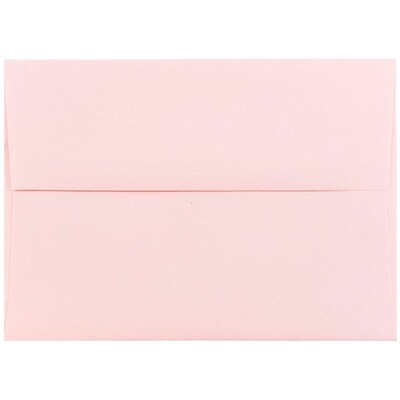 JAM Paper A6 Invitation Envelopes, 4.75 x 6.5, Baby Pink, 50/Pack (155625I)