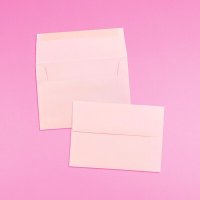 JAM Paper A6 Invitation Envelopes, 4.75 x 6.5, Baby Pink, 50/Pack (155625I)