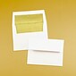 JAM Paper A2 Foil Lined Invitation Envelopes, 4.375 x 5.75, White with Gold Foil, 50/Pack (79507I)