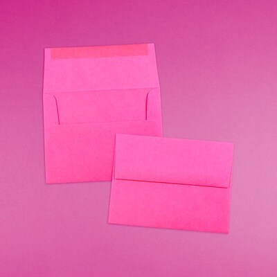 JAM Paper A2 Colored Invitation Envelopes, 4.375 x 5.75, Ultra Fuchsia Pink, 50/Pack (12844I)