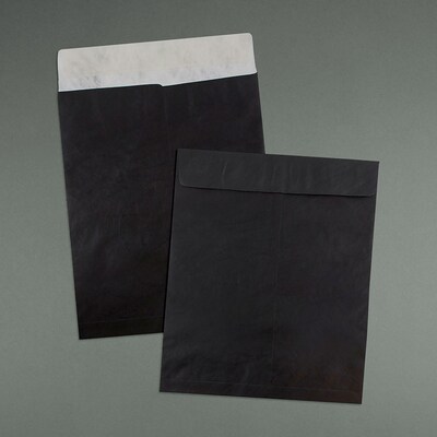 JAM Paper Tyvek Open End Open End Catalog Envelope, 11 1/2" x 14 1/2", Black, 10/Pack (V021386B)