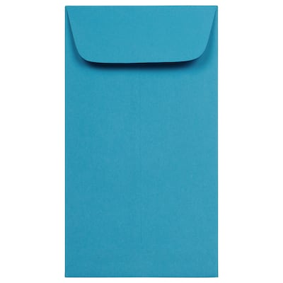 JAM Paper #6 Coin Business Colored Envelopes, 3.375 x 6, Blue Recycled, 50/Pack (356730559i)