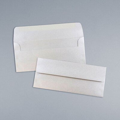 JAM Paper Open End #10 Business Envelope, 4 1/8" x 9 1/2", Metallic Silver, 500/Pack (SD5360 06H)