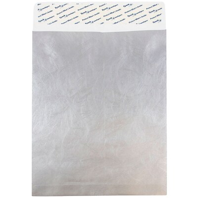JAM Paper Tyvek Open End Clasp Catalog Envelope, 11 1/2 x 14 1/2, Silver, 10/Pack (V021387B)