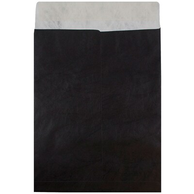 JAM Paper Tyvek Open End Open End Catalog Envelope, 11 1/2" x 14 1/2", Black, 10/Pack (V021386B)