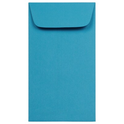 JAM Paper #6 Coin Business Colored Envelopes, 3.375 x 6, Blue Recycled, 100/Pack (356730559B)