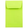 JAM Paper #1 Coin Business Colored Envelopes, 2.25 x 3.5, Ultra Lime Green, 50/Pack (352827826I)