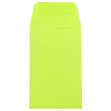 JAM Paper #1 Coin Business Colored Envelopes, 2.25 x 3.5, Ultra Lime Green, 100/Pack (352827826F)