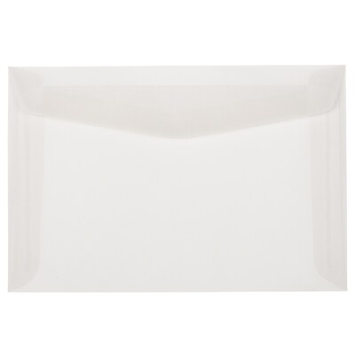 JAM Paper 6 x 9 Booklet Translucent Vellum Envelopes, Clear, 50/Pack (80538I)