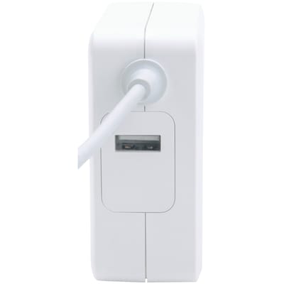 Manhattan Power Delivery Wall Charger with Built-in USB-C Cable, 60-Watts, White, (180245)