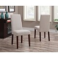 Simpli Home Acadian Linen Look Fabric Parson Dining Chair in Natural (WS5113-4-NL), 2/Set