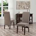 Simpli Home Avalon Linen Look Parson Dining Chair in Light Mocha (WS5134-LML), 2/Set