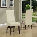 Simpli Home Avalon Faux Leather Parson Dining Chair in Satin Cream (WS5134-CR), 2/Set