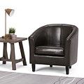 Simpli Home Austin Faux Leather Tub Chair in Dark Brown (AXCTUB-001)