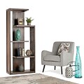 Simpli Home Monroe 72H Bookcase in Distressed Charcoal Brown (AXCMON-05)