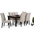 Simpli Home Sotherby 7 Piece Dining Set in Natural Linen Look Fabric (AXCDS7SB-NL)