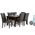 Simpli Home Sotherby 7 Piece Dining Set in Tanners Brown Faux Leather (AXCDS7SB-BR)