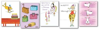 RSVP 10-Piece Wicked Funny Humor Illustration Birthday Card Assortment (GCAM7219)