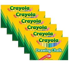 Crayola Drawing Chalk, Assorted Colors, 24 Per Box, 6 Boxes (BIN510404-6)