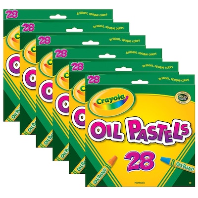 Crayola® Oil Pastels, Assorted Colors, 28 Per Box, 6 Boxes (BIN524628-6)