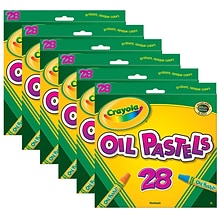 Crayola® Oil Pastels, Assorted Colors, 28 Per Box, 6 Boxes (BIN524628-6)