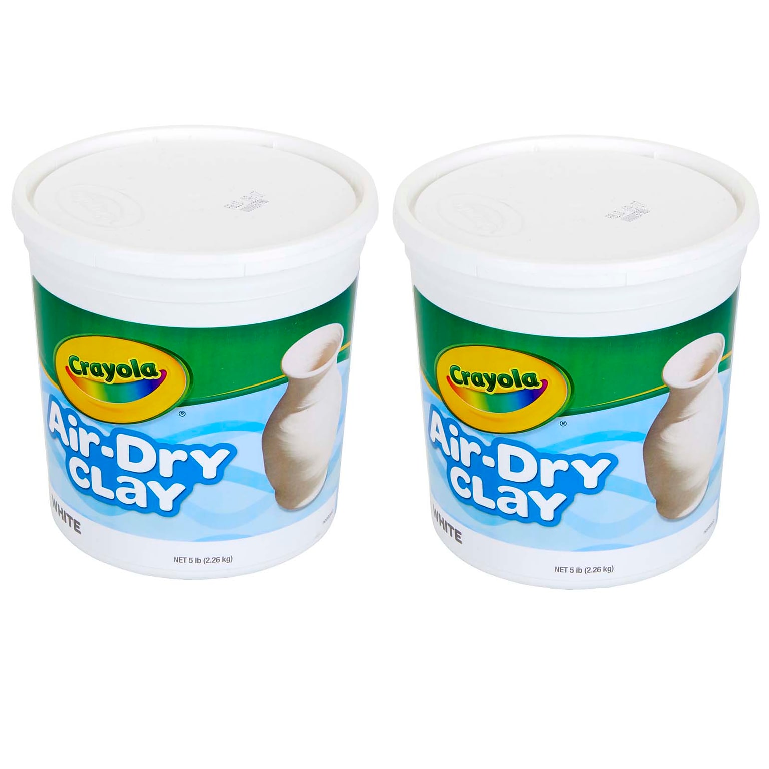 Crayola Air-Dry Clay, White, 5 lb Tub, Pack of 2 (BIN575055-2)
