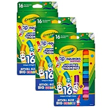 Crayola Pip-Squeaks Skinnies Markers, Assorted, 16/Box, 3 Boxes (BIN588146-3)