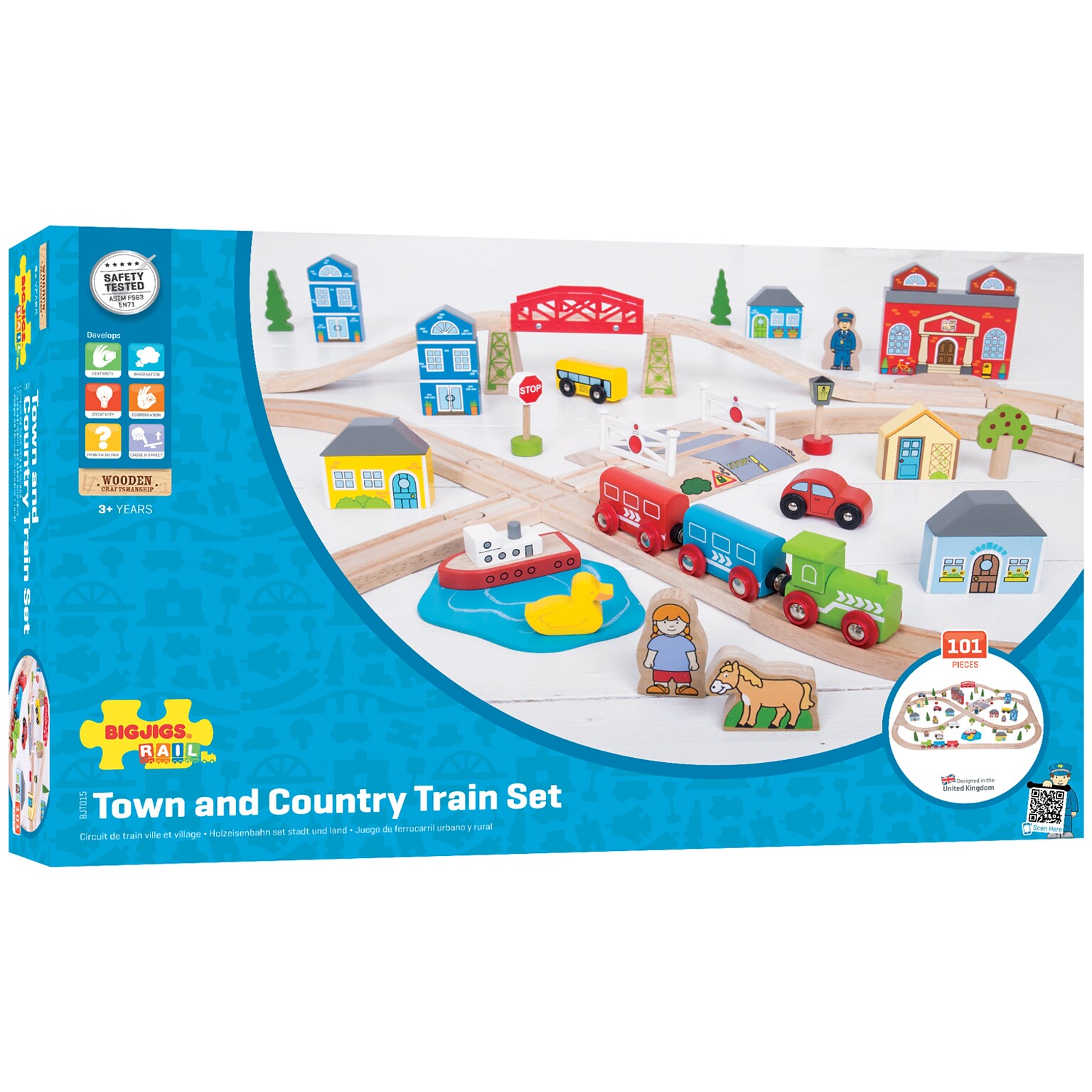 Bigjigs® Rail Town & Country Train Set, Multicolored