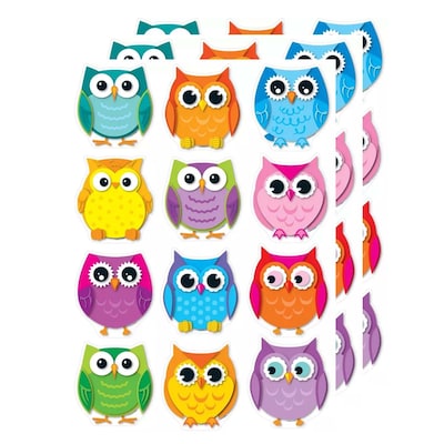 Carson Dellosa Education Colorful Owls Cut-Outs, 36 Per Pack, 3 Packs (CD-120107-3)