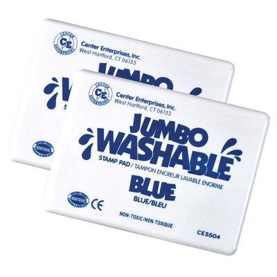 Ready 2 Learn® Jumbo Washable Unscented Stamp Pad, Blue, Pack of 2