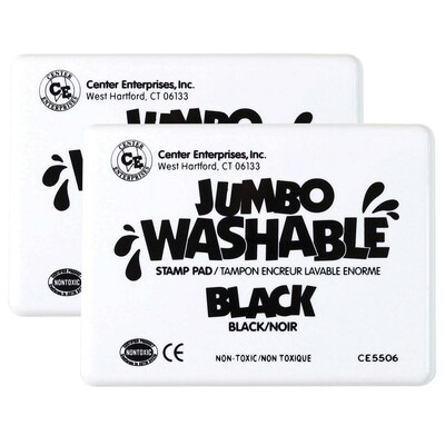 Ready 2 Learn® Jumbo Washable Unscented Stamp Pad, Black, Pack of 2