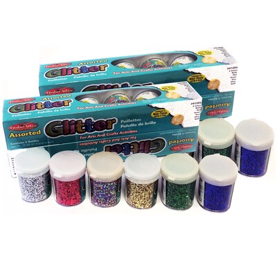 Charles Leonard Creative Arts Glitter Set, Assorted Colors, 12 Per Pack, 2 Packs (CHL41012-2)