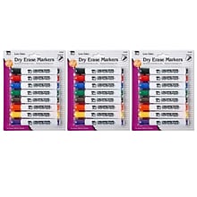 CLI Dry Erase Markers, Chisel Tip, Assorted, 8/Pack, 3 Packs (CHL47828-3)