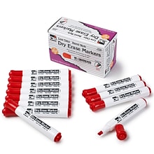 CLI Dry Erase Markers, Chisel Tip, Red, 12/Pack, 3 Packs (CHL47930-3)