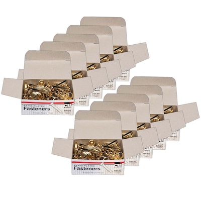 CLI Paper Fasteners, 1 Capacity, Brass, 100/Box, 10 Boxes (CHL4RBP-10)