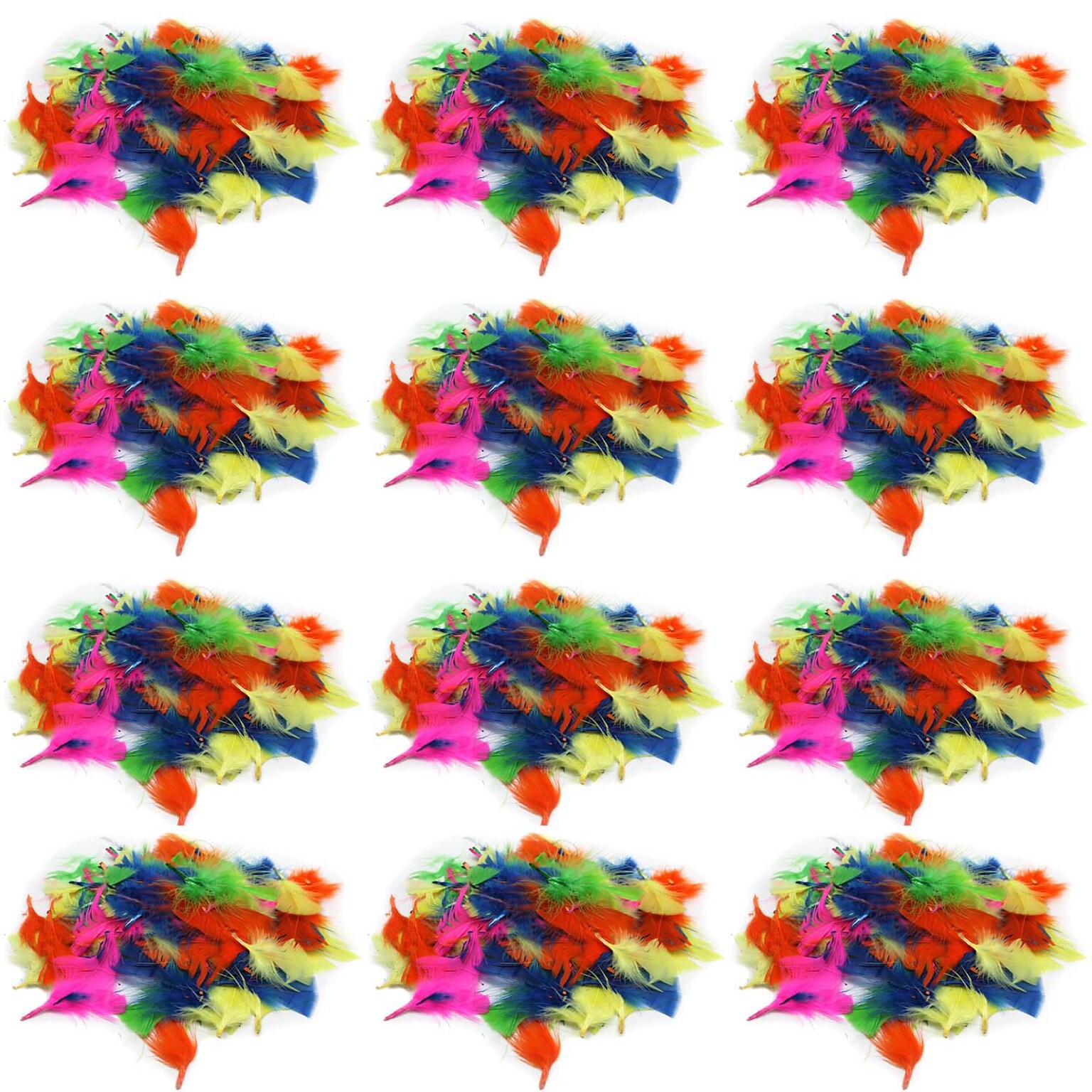 CLI Creative Arts Turkey Feathers, Hot Colors, 14 Grams/Pack, 12 Packs (CHL63030-12)