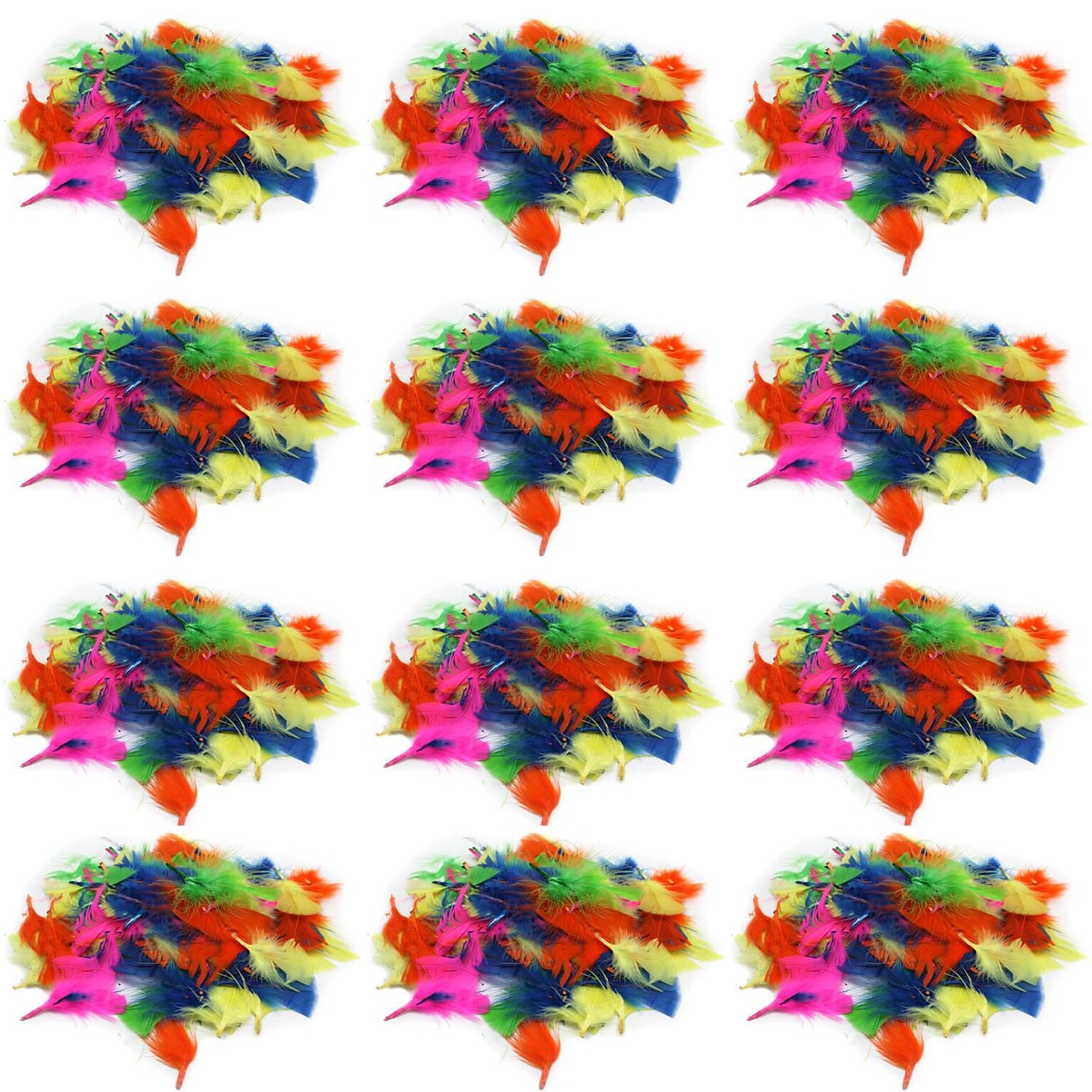 CLI Creative Arts Turkey Feathers, Hot Colors, 14 Grams/Pack, 12 Packs (CHL63030-12)