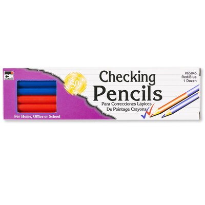 Charles Leonard Red/Blue Combination Checking Pencils, 12 Per Box, 6 Boxes (CHL65045-6)