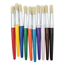 CLI Creative Arts Stubby Round Brushes, Assorted Colors, 10 Per Pack, 3 Packs (CHL73210-3)