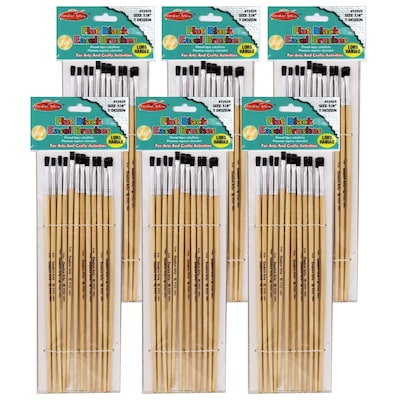 CLI Flat Tip Easel Paint Brushes, 1/4", 12 Per Set, 6 Sets (CHL73525-6)