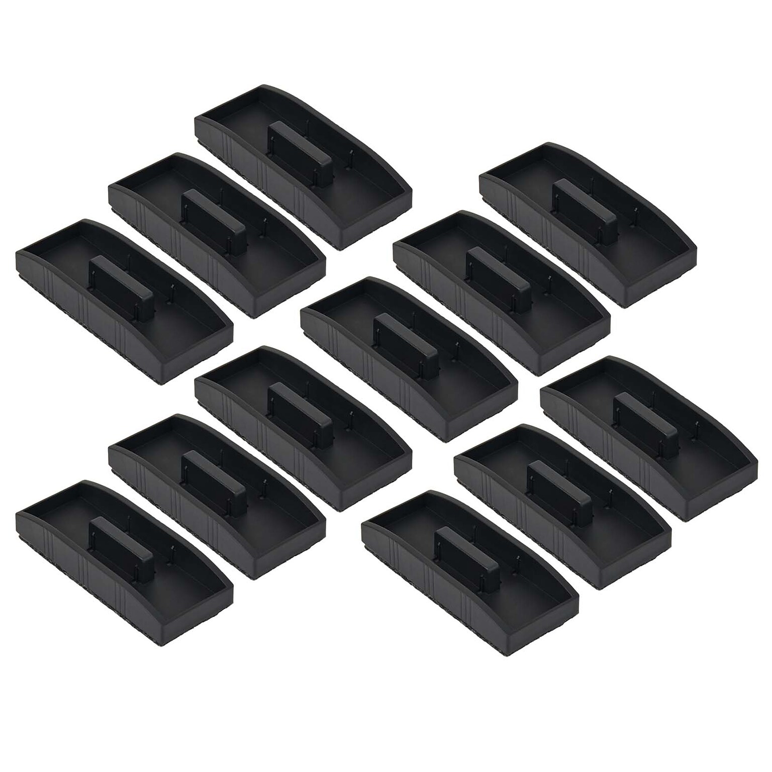 CLI Erase Magnetic Whiteboard Eraser with Storage for 2 Markers, Black, 12/Pack (CHL74530-12)