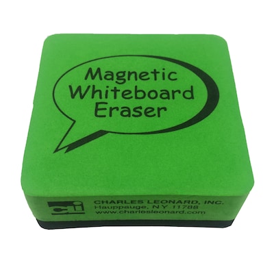 CLI Dry Erase Whiteboard Magnetic Eraser, 2"x 2", Green/Black, 12 Per Pack, 3 Packs (CHL74542-3)