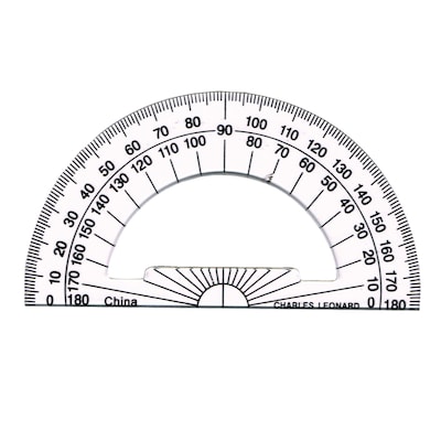 Charles Leonard Plastic Protractor, 4, Clear, Pack of 60 (CHL77104-60)