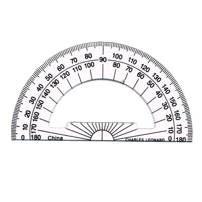 Charles Leonard Plastic Protractor, 4", Clear, Pack of 60 (CHL77104-60)