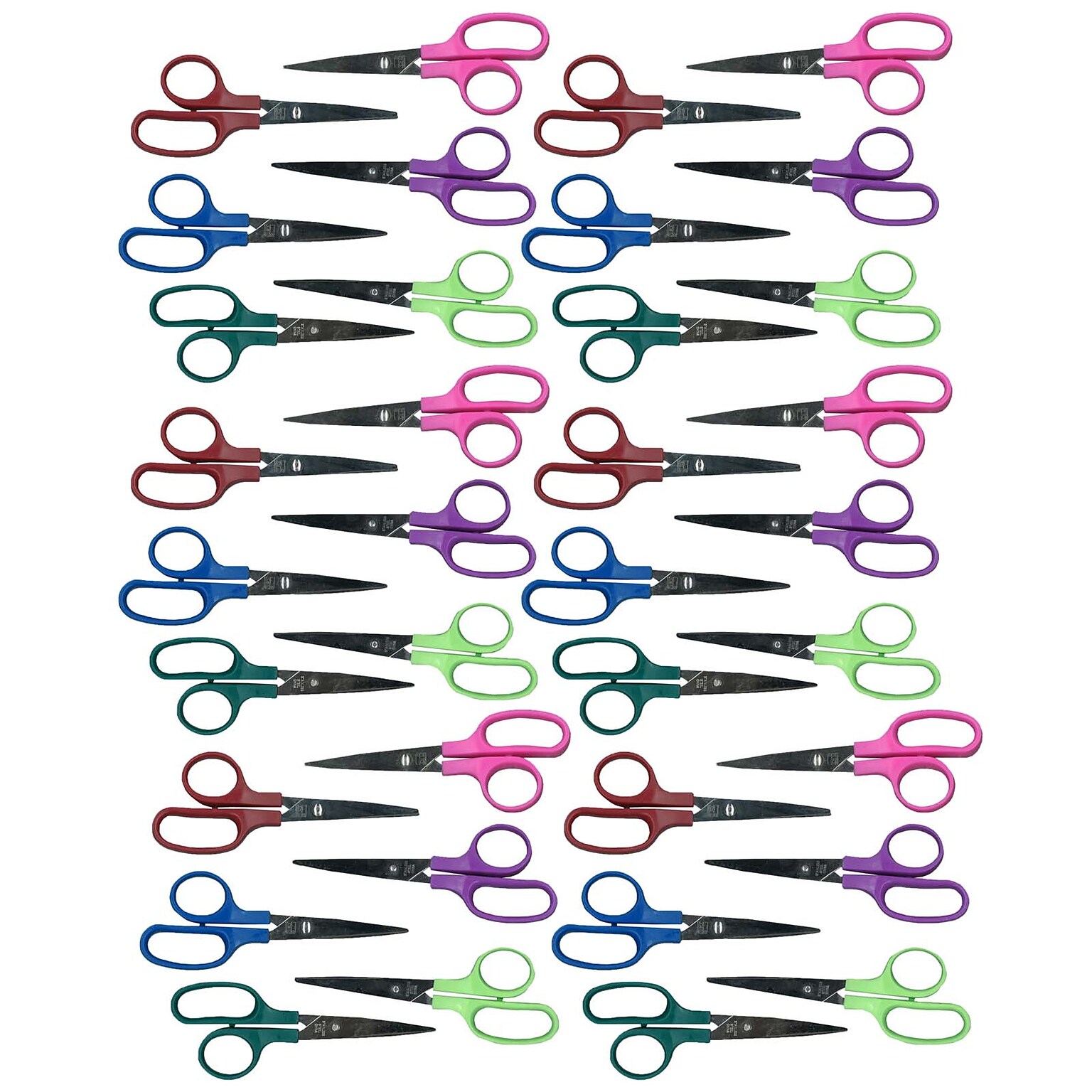 CLI 5 Stainless Steel Kids Scissors, Pointed Tip, Assorted Colors, 36/Pack (CHL77505-36)