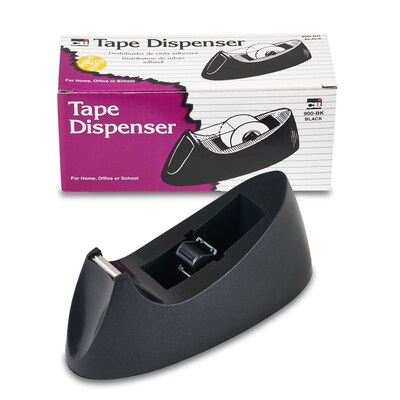 Charles Leonard Desktop Dispenser, 1 Core, Black, 6/Pack (CHL900BK-6)